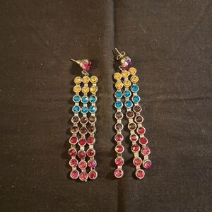 Multicolor Crystal Drop Fashion Earrings